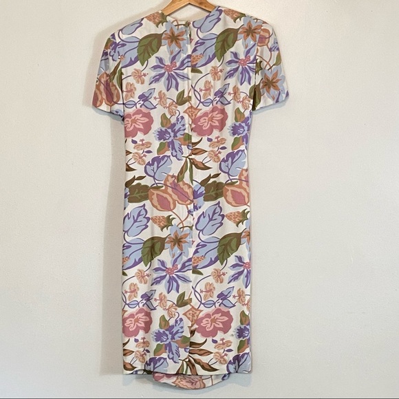 Vintage Bichon by Sarah Edwards Floral Midi Length Dress size 2 Petite - Picture 8 of 13